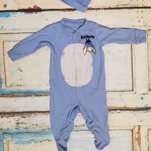 Baby Eeyore Sleeper Outfit With Hat Size 3 Months